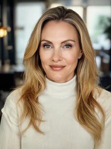 Gen-4 - Create a realistic professional headshot of the same woman from the reference image Keep he